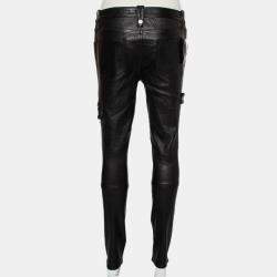 Frame Atelier Black Leather Skinny Moto Pants M