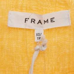 Frame Yellow Ramie Kaftan Maxi Dress XS