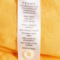 Frame Yellow Ramie Kaftan Maxi Dress XS