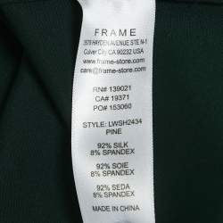 Frame Green Satin Silk Button Front Shirt XS
