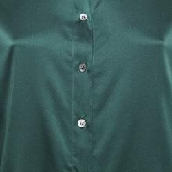Frame Green Satin Silk Button Front Shirt XS