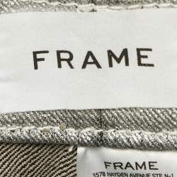 Frame Silver Coated Denim Mini Skirt S