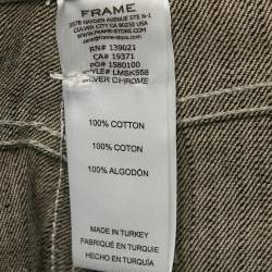 Frame Silver Coated Denim Mini Skirt S