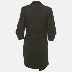 Pre Owned Frame Black Wool Wrap Round Tux Mini Dress M