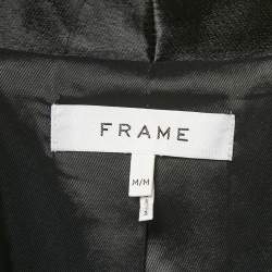 Pre Owned Frame Black Wool Wrap Round Tux Mini Dress M