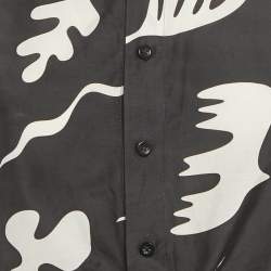 Pre Owned Frame Black /White Printed Cotton Blend Front Twist Shirt XS