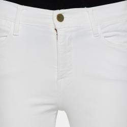 Frame White Denim High Skinny Distressed Blanc Jeans M