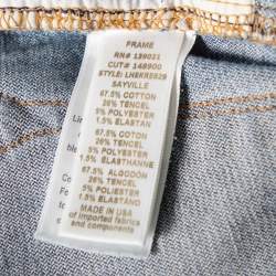 Frame Blue Denim High Skinny Frayed Hem Jeans M