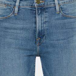 Frame Blue Denim High Skinny Frayed Hem Jeans M