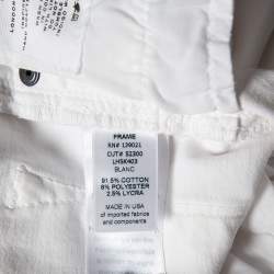 Frame White Denim High Skinny Blanc Jeans S