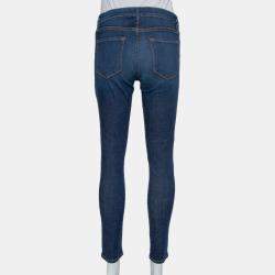 Frame Navy Blue Denim Le Skinny de Jeanne Crop Lennox Jeans M