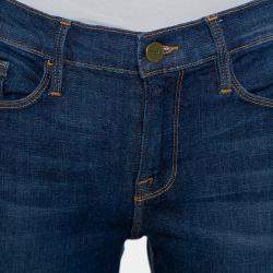 Frame Navy Blue Denim Le Skinny de Jeanne Crop Lennox Jeans M