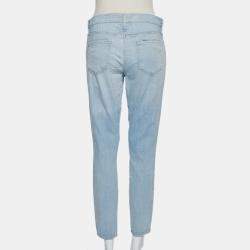 Frame Blue Faded Denim Le Skinny de Jeanne Crop Jeans M