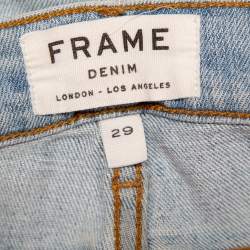 Pre Owned بنطلون جينز فريم دسترويد نوويتا سكيني دنيم باهت أزرق مقاس متوسط