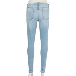 Pre Owned بنطلون جينز فريم دسترويد نوويتا سكيني دنيم باهت أزرق مقاس متوسط