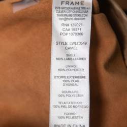 Frame Brown Leather Belted Shorts S