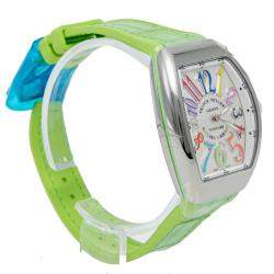 Pre Owned Franck Muller White Vanguard Color Dream Steel Women's Wristwatch 32X42MM