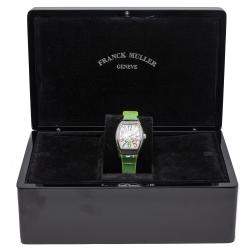 Pre Owned Franck Muller White Vanguard Color Dream Steel Women's Wristwatch 32X42MM