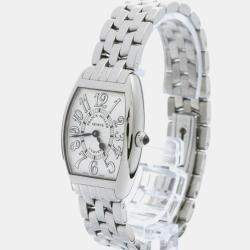 Franck Muller Silver Stainless Steel Cintree Curvex Quartz Women's Wristwatch 25 mm