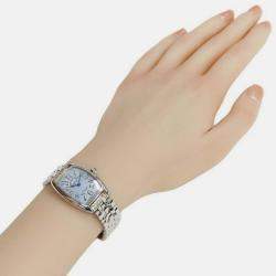 Franck Muller Blue Stainless Steel Tonneau Curvex Quartz Women's Wristwatch 25 mm