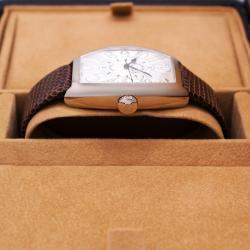 Franck Muller Silver 18k White Gold Cintree Curvex 5850 SC Automatic Women's Wristwatch 32 mm