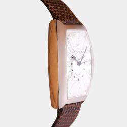 Franck Muller Silver 18k White Gold Cintree Curvex 5850 SC Automatic Women's Wristwatch 32 mm