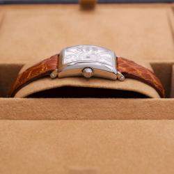 Franck Muller Silver Diamond Stainless Steel Long Island 802QZ Quartz Women's Wristwatch 18 mm