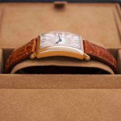 Franck Muller Silver 18k Rose Gold Long Island Quartz Women's Wristwatch 23 mm