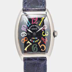Franck Muller Color Dreams 7502QZ Black 18K White Gold Women's Wristwatch 29mm