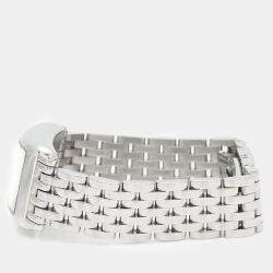 Pre Owned ساعة يد نسائية فرانك مولر لونج أيلاند 802QZCOLDRM كوارتز ستانلس ستيل فضية 32.5 مم