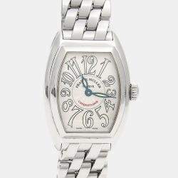 Pre Owned Franck Muller Silver Conquistador 8005LQZ Women's Wristwatch 27.5 mm