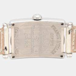 مملوكة مسبقًا ساعة يد نسائية فرانك مولر لونغ آيلاند كوارترز ذهب أبيض مرصعة بالألماس 23 مم