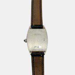 Pre Owned Franck Muller Cintree Curvex 1752 QZ D Quartz Silver Diamond 18K White Gold Women's Wristwatch 25 mm