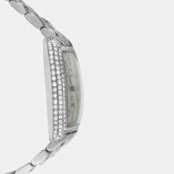 Pre Owned Franck Muller Curvex 1750 S6 D Manual Winding Diamond 18K White Gold Women's Wristwatch 25 mm