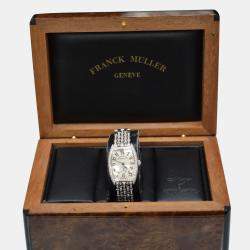 Pre Owned Franck Muller Curvex 1750 S6 D Manual Winding Diamond 18K White Gold Women's Wristwatch 25 mm