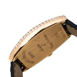 Pre Owned Franck Muller Brown Diamond Pave 18K Rose Gold Cintree Curvex 7502 S6 D CD Women'e Wristwatch 29 mm