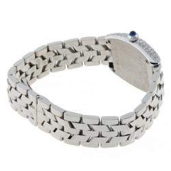 Pre Owned Franck Muller Silver Diamonds 18K White Gold Curvex 2500QZD Women's Wristwatch 20 MM