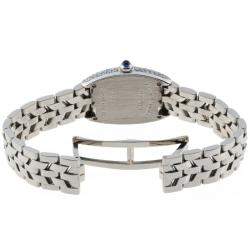 Pre Owned Franck Muller Silver Diamonds 18K White Gold Curvex 2500QZD Women's Wristwatch 20 MM