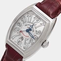 Franck Muller Silver Stainless Steel Alligator Conquistador 8005LSC Women's Wristwatch 28 mm