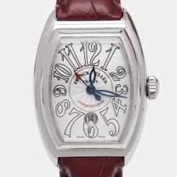 Franck Muller Silver Stainless Steel Alligator Conquistador 8005LSC Women's Wristwatch 28 mm