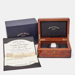 Franck Muller Silver 18k Rose Gold Stainless Steel Alligator Master Square 6000.H.SC.DT.V.ST.G Unisex Wristwatch 37 mm
