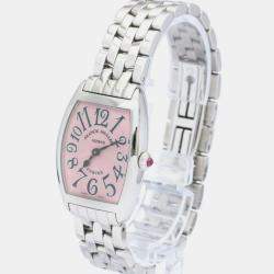 Franck Muller Pink Stainless Steel Cintree Curvex 1752BQZ Quartz Women's Wristwatch 25 mm