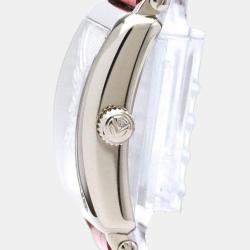 Franck Muller Silver 18k White Gold Long Island 952 QZ CD 1R Quartz Women's Wristwatch 23 mm