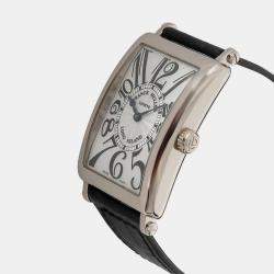 Franck Muller Silver 18k White Gold Long Island 950 QZ Quartz Women's Wristwatch 26 mm