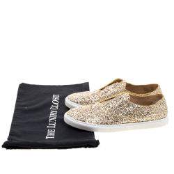 Fratelli Rossetti Gold Glitter Slip On Sneaker Size 39