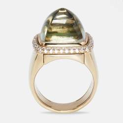 Fred Pain de Sucre Amethyst Diamond 18k Rose Gold Ring Size 54