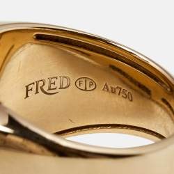 Fred Pain de Sucre Amethyst Diamond 18k Rose Gold Ring Size 54