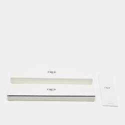 Pre Owned Fred Force 10 Emerald 18k Yellow Gold Green Cable Large Model Bracelet 19