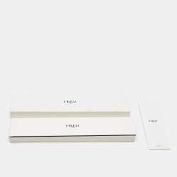 Pre Owned Fred Force 10 Diamond Ceramic 18k Rose Gold Black Cable Large Model Bracelet 16