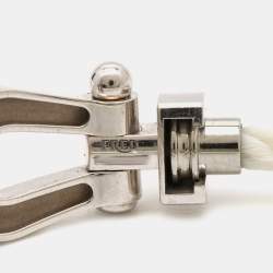 Fred Force 10 Diamond 18k White Gold Steel Cord Bracelet